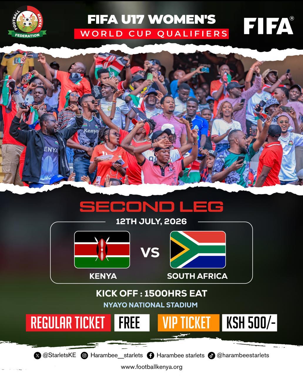 Kenya vs South Africa: FIFA U17 Women's World Cup Qualifier (2nd Leg)